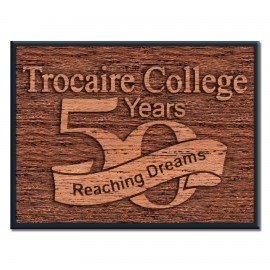 Wood Insert Pins 1.02" x .77" Rectangle with Logo  Wood Insert Pins 1.02" x .77" Rectangle with Logo