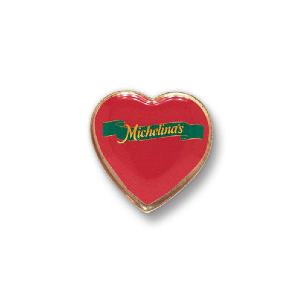 Logo Printed Heart Printed Stock Lapel Pin