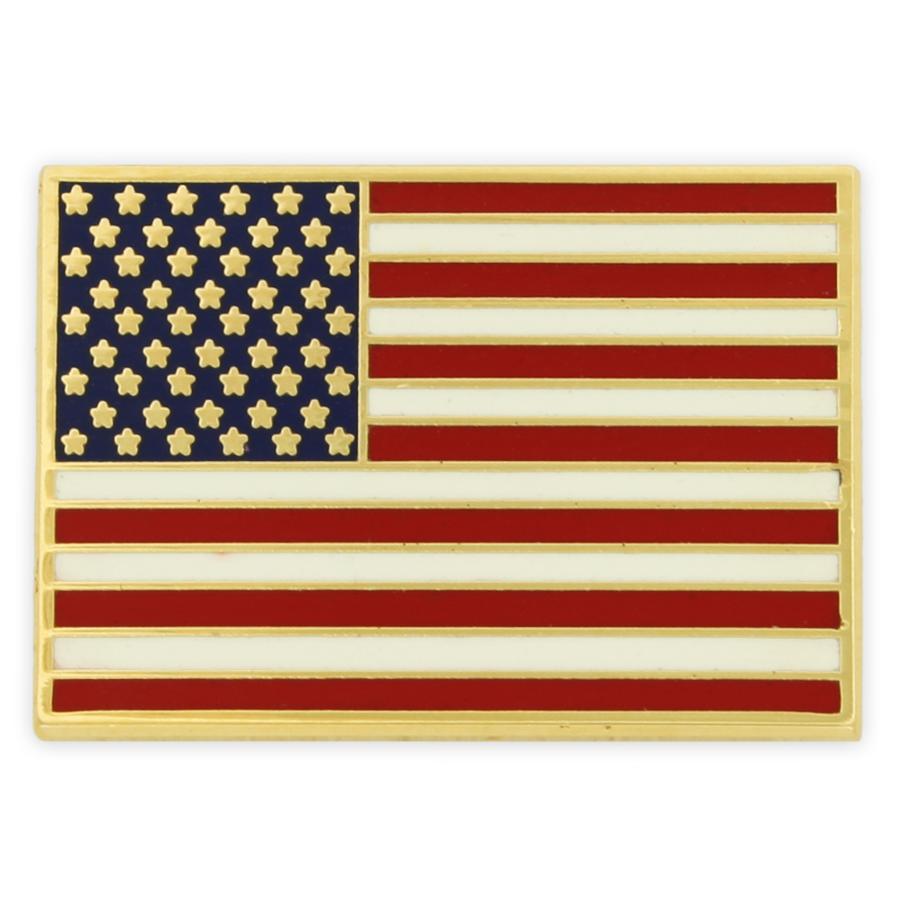 Custom Rectangle - Made In America Flag Pin