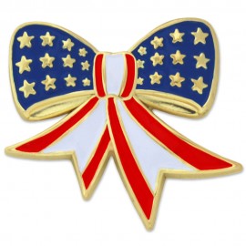 Promotional American Flag Bow Pin