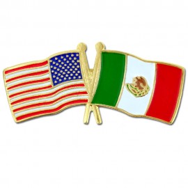 Personalized USA & Mexico Flag Lapel Pin
