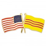 Logo Branded USA & South Vietnam Flag Pin