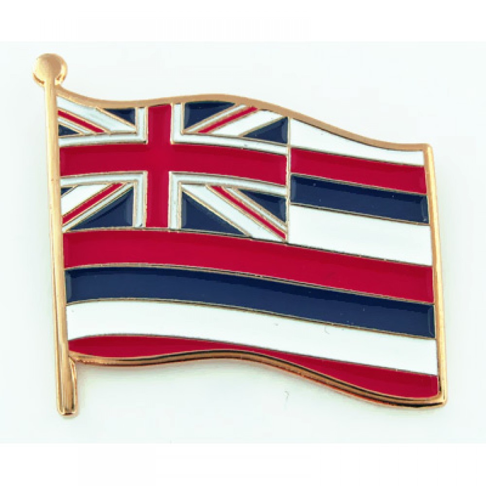 Hawaii State Flag Pin with Logo