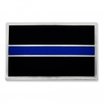 Personalized Thin Blue Line Rectangle Pin