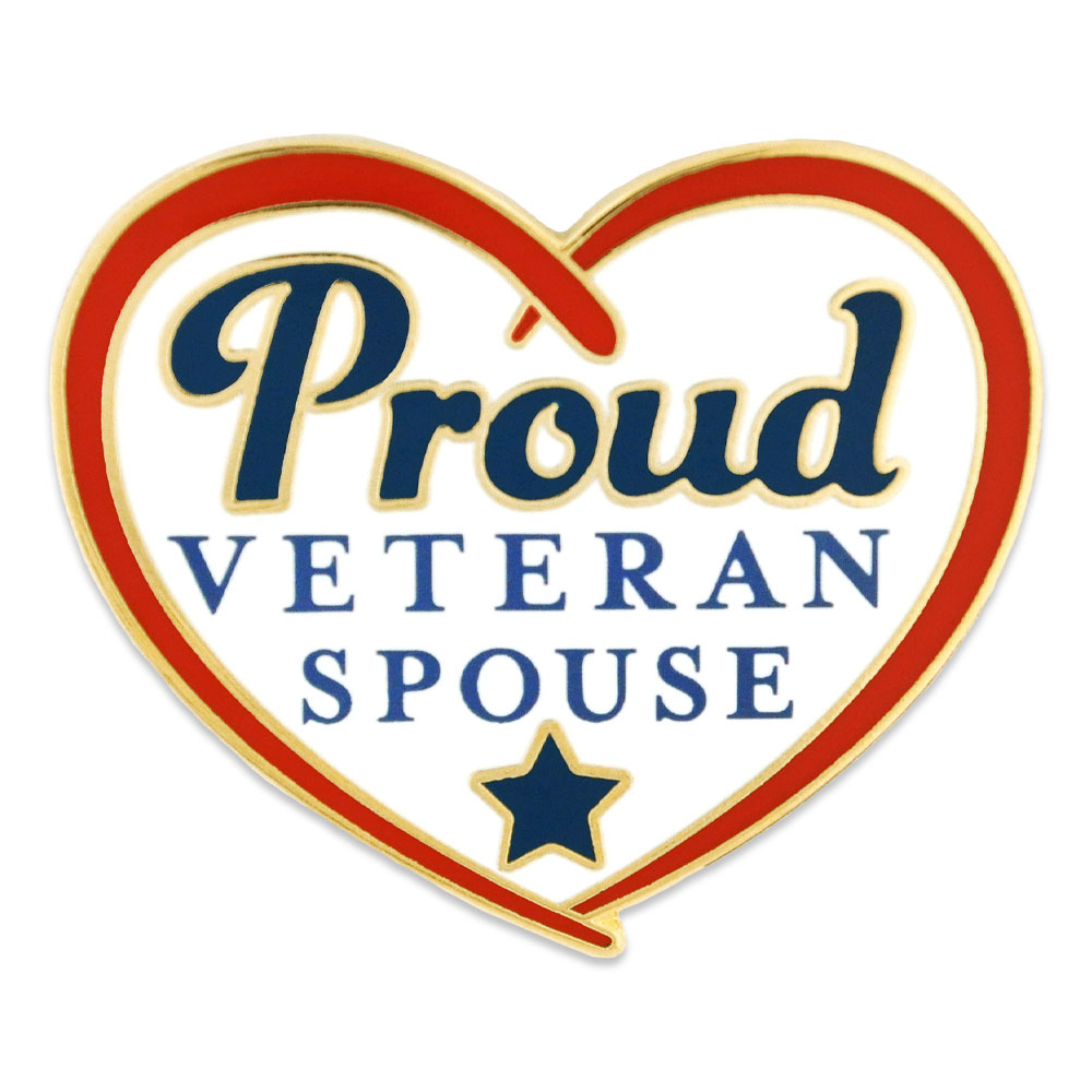 Customized Proud Veteran Spouse Pin