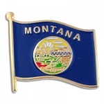 Montana State Flag Pin with Logo