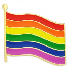 Rainbow Flag / Gay Pride Lapel Pin with Logo