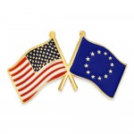 Promotional U.S. & European Union Crossed Flag Pin