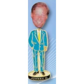 Die Struck Enamel Bobble Top Lapel Pin / 1 1/2" to 1 3/4" with Logo