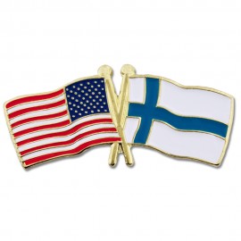 Custom USA & Finland Flag Pin