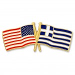 Promotional USA & Greece Flag Pin