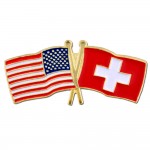 Customized USA & Switzerland Flag Pin