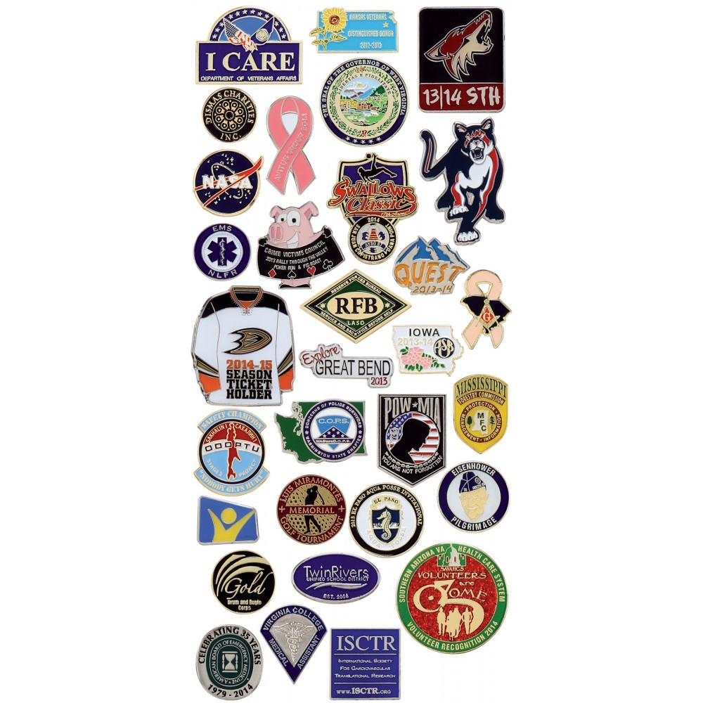 1 1/8" Die Struck Iron Soft Enamel Lapel Pin with Logo 1 1/8" Die Struck Iron Soft Enamel Lapel Pin with Logo