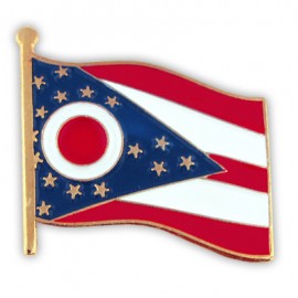 Ohio State Flag Pin with Logo