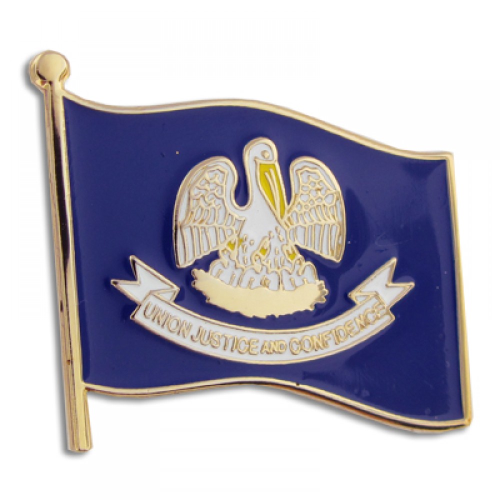 Louisiana State Flag Pin with Logo