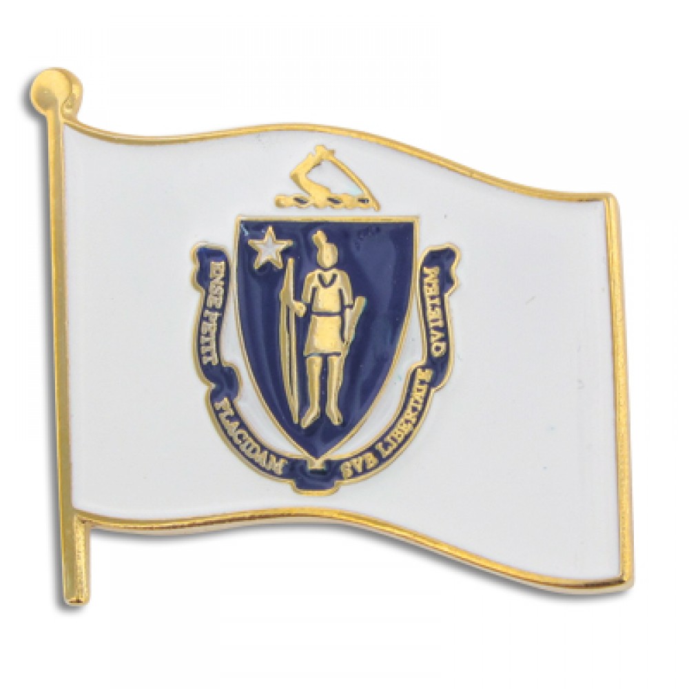 Customized Massachusetts State Flag Pin