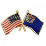 Nevada & USA Crossed Flag Pin with Logo