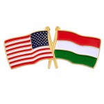 USA & Hungary Flag Pin with Logo