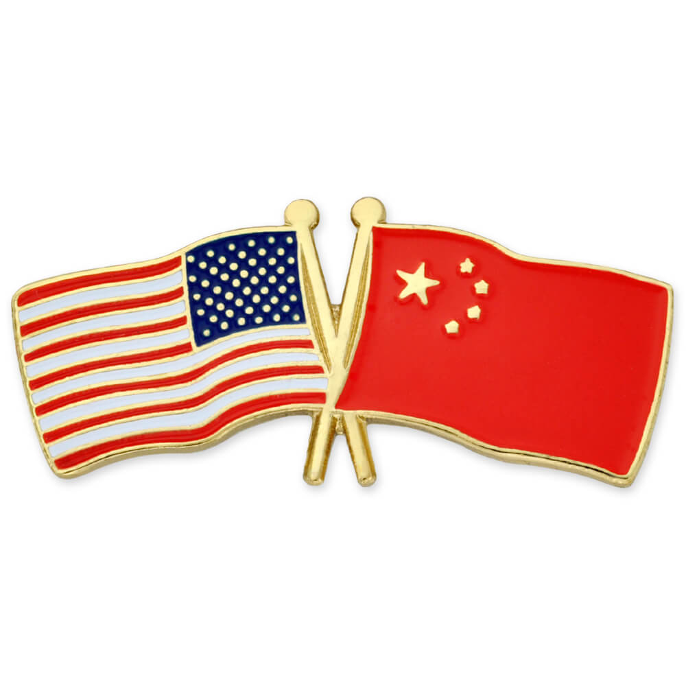 Custom USA & China Flag Pin