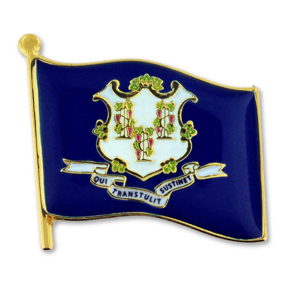 Logo Branded Connecticut State Flag Pin