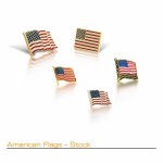 American Waving Flag Digital Printed (3/4" x 5/8") with Logo
