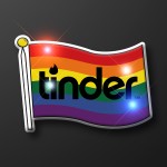 Light Up Rainbow Pride Flag Pins Logo Printed