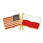 USA & Poland Flag Pin with Logo