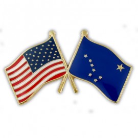 Custom Alaska & USA Flag Pin