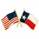 Custom Texas & USA Crossed Flag Pin