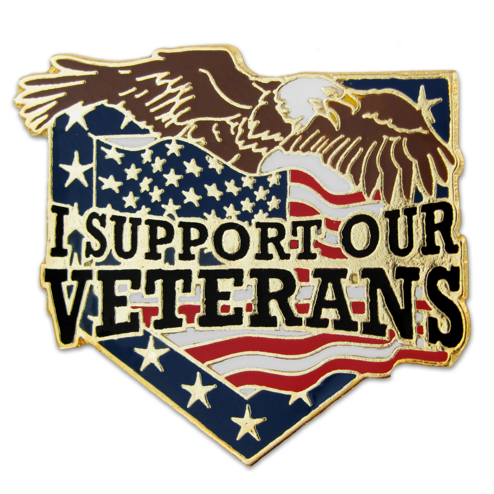 I Support Our Veterans Pin with Logo I Support Our Veterans Pin with Logo