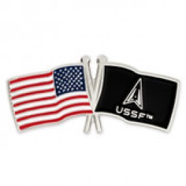 Officially Licensed U.S. and U.S.S.F. Flag Pin with Logo