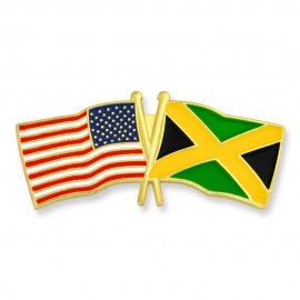 Logo Branded USA & Jamaica Flag Pin