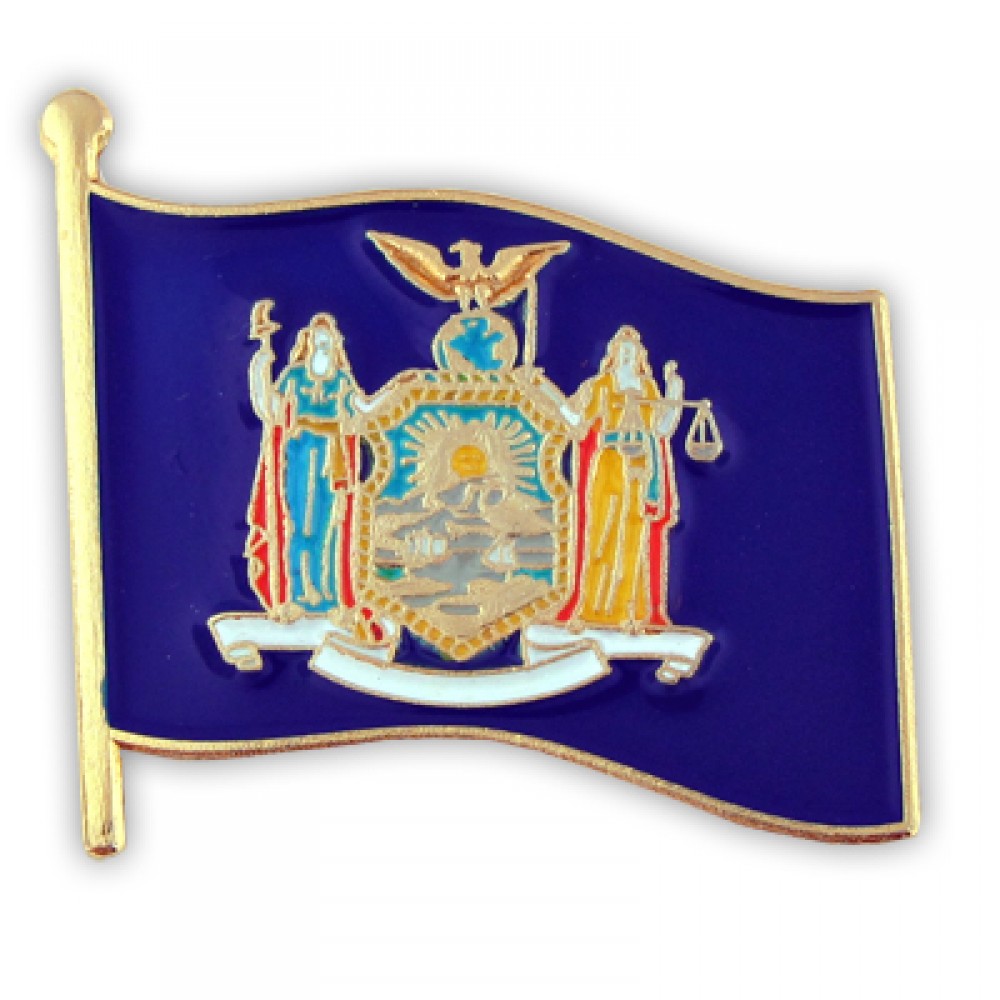 New York State Flag Pin with Logo