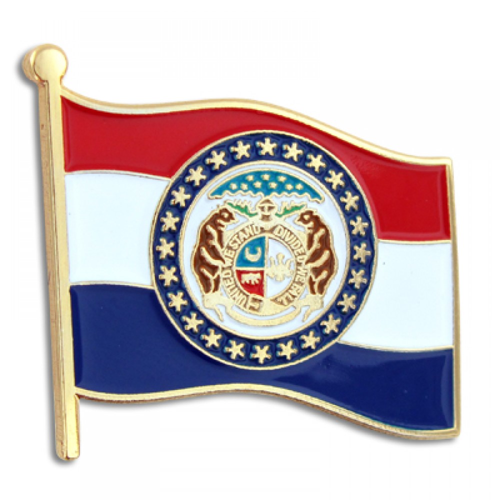 Missouri State Flag Pin with Logo