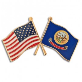 Idaho & USA Flag Pin with Logo