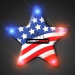 Imprinted US Flag Star Light Pin - Domestic Imprint with Logo