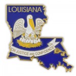 Louisiana State Pin with Logo
