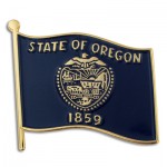 Oregon State Flag Pin with Logo