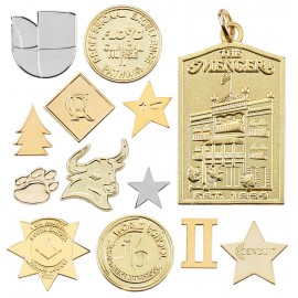 1 1/8" Die Struck High Polish Lapel Pin with Logo