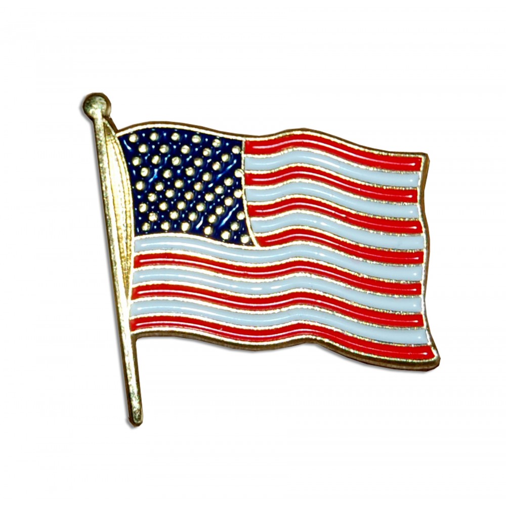 Stock USA/American Flag Lapel Pin with Logo