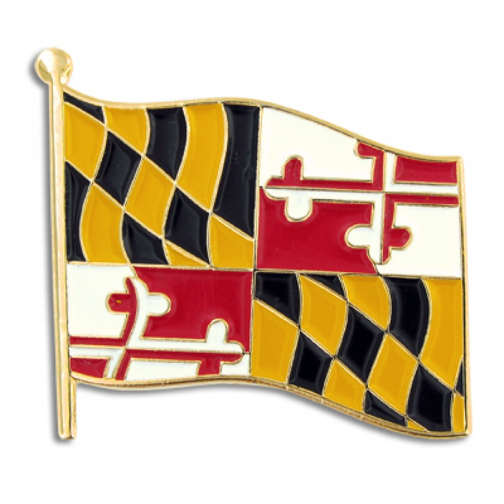 Logo Branded Maryland State Flag Pin