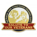 Promotional Salute Our Veterans Pin with Magnetic Back