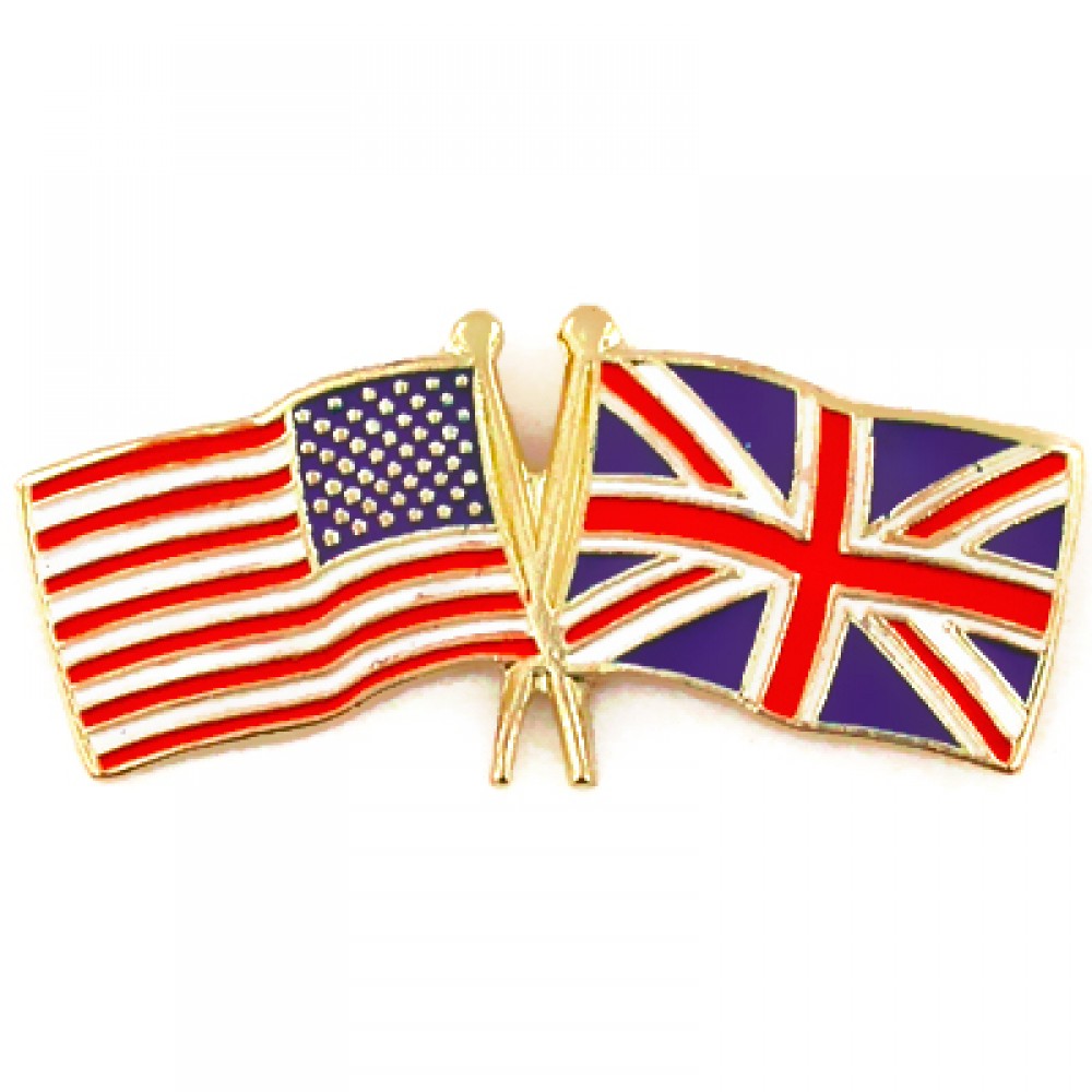 Personalized USA & United Kingdom Flag Pin