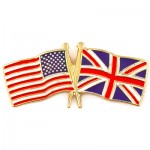 Personalized USA & United Kingdom Flag Pin