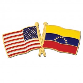 Customized USA & Venezuela Flag Pin  Customized USA & Venezuela Flag Pin