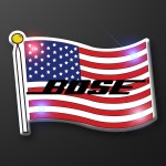 Personalized Imprinted USA Flag Flashing Pin - Domestic Imprint