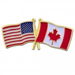 Logo Branded USA & Canada Flag Pin
