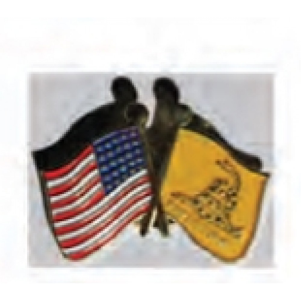 Custom American "Don't Tread on Me" Double Flag Stock Pin