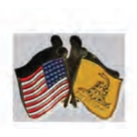 Custom American "Don't Tread on Me" Double Flag Stock Pin