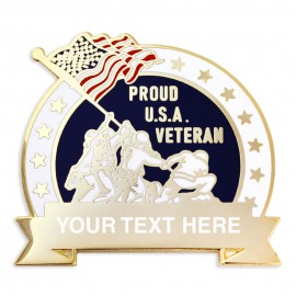 Custom Military Veteran Lapel Pin - Engravable